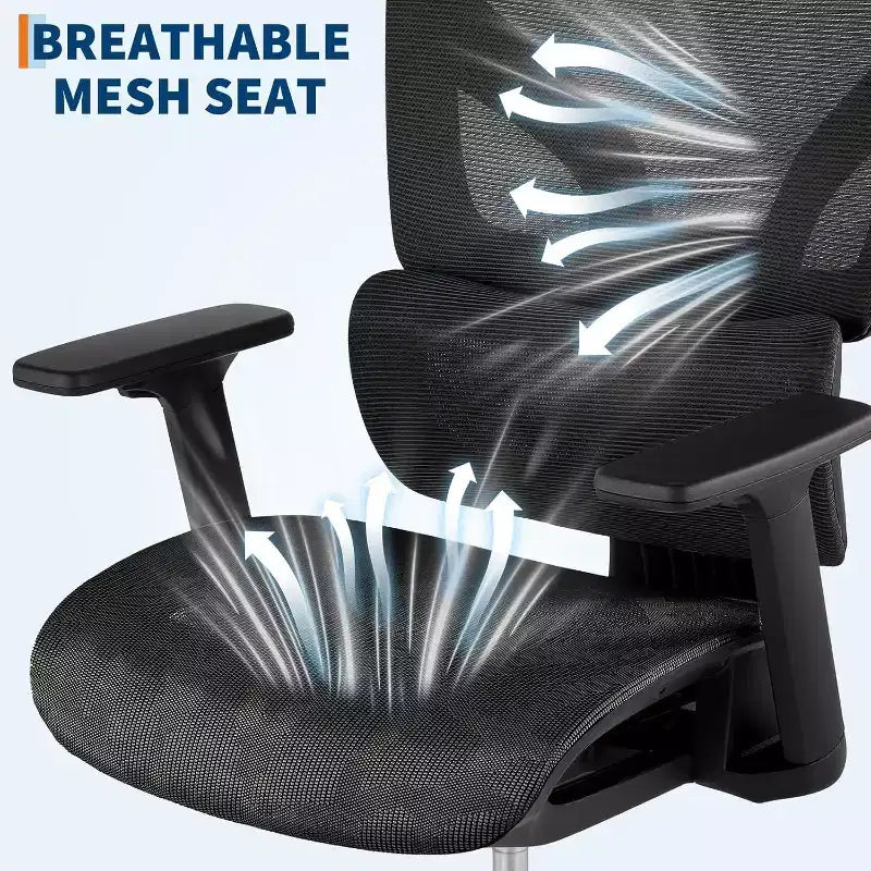 Chaise de bureau ergonomique en maille à dossier haut