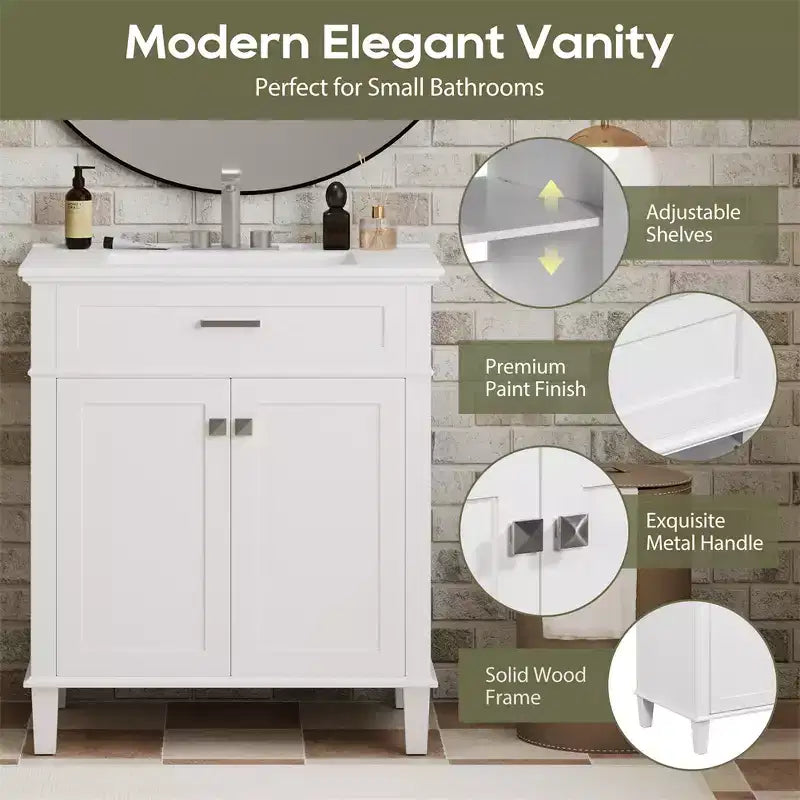 Meuble lavabo avec évier, meuble de rangement de salle de bain moderne