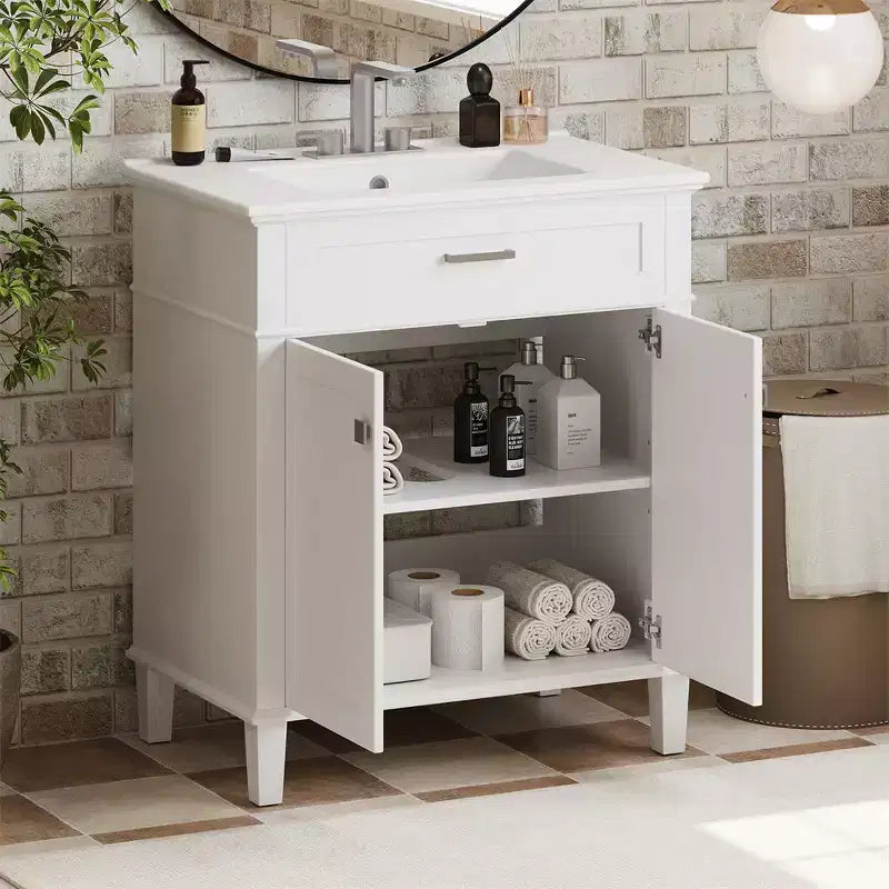 Meuble lavabo avec évier, meuble de rangement de salle de bain moderne