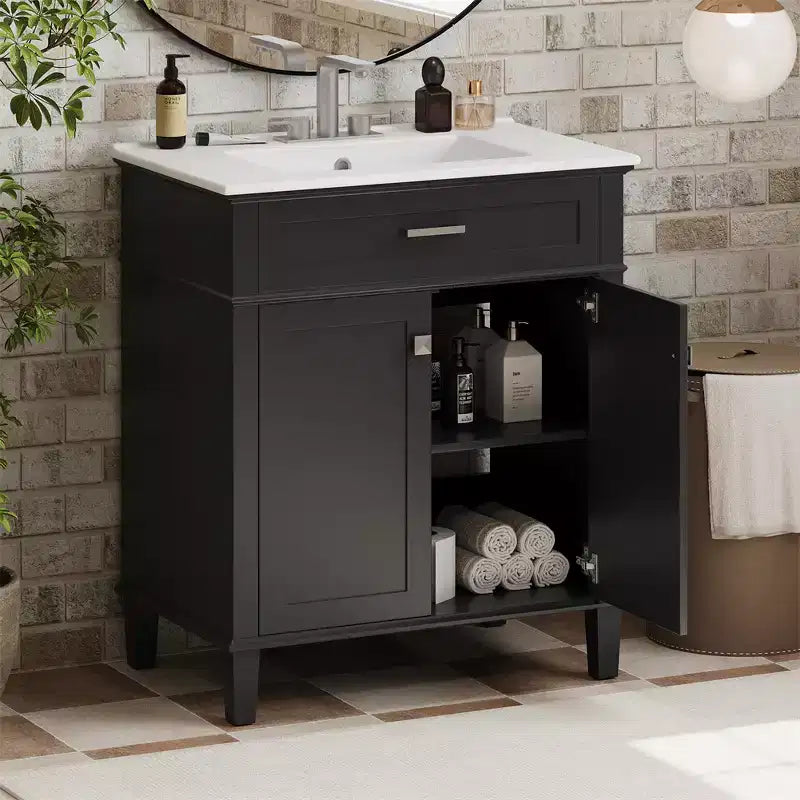 Meuble lavabo avec évier, meuble de rangement de salle de bain moderne