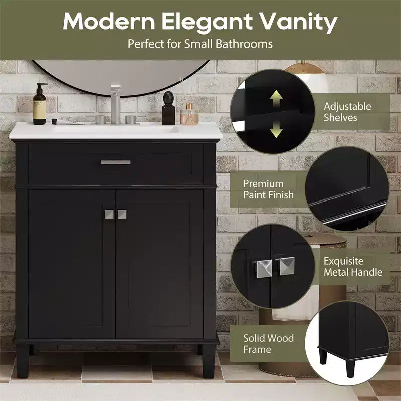 Meuble lavabo avec évier, meuble de rangement de salle de bain moderne