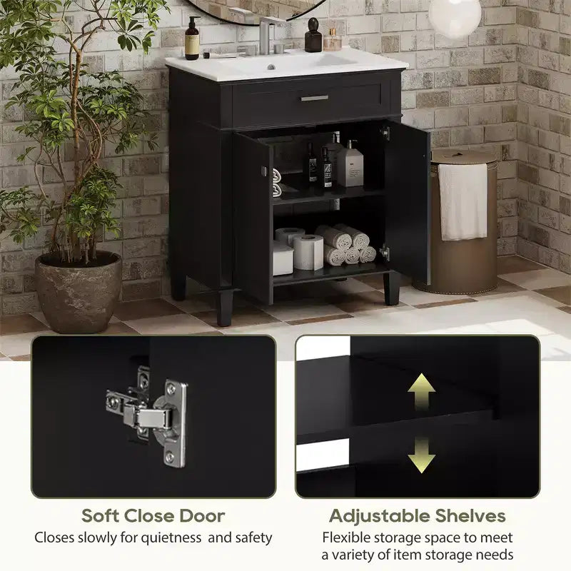 Meuble lavabo avec évier, meuble de rangement de salle de bain moderne