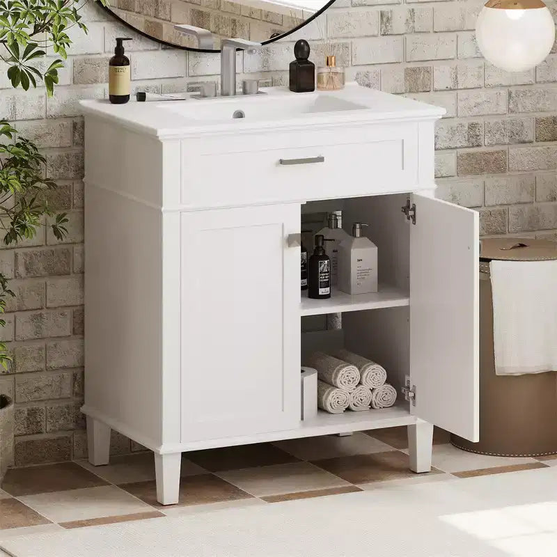 Meuble lavabo avec évier, meuble de rangement de salle de bain moderne