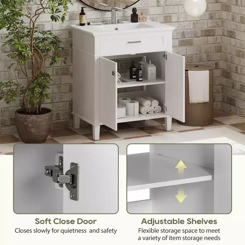 Meuble lavabo avec évier, meuble de rangement de salle de bain moderne