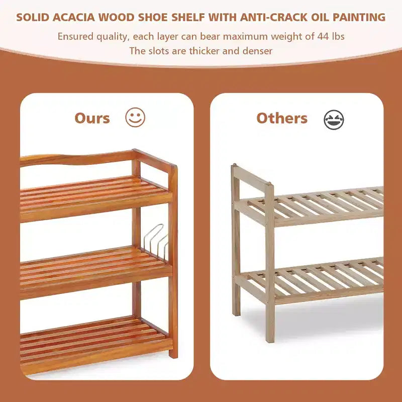 Étagère à chaussures en bois à 5 niveaux