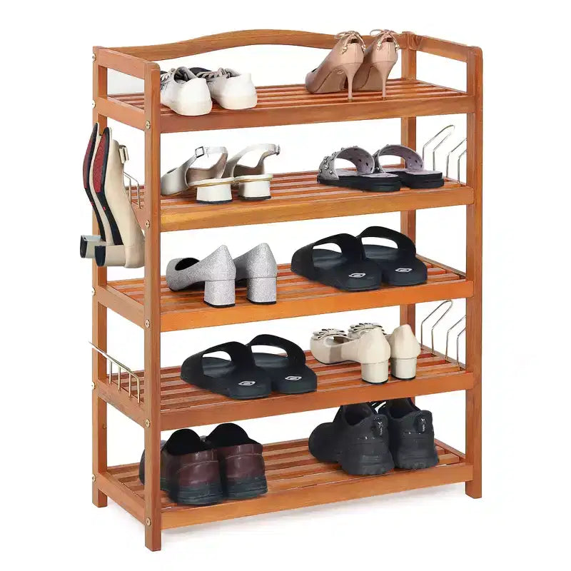 Étagère à chaussures en bois à 5 niveaux
