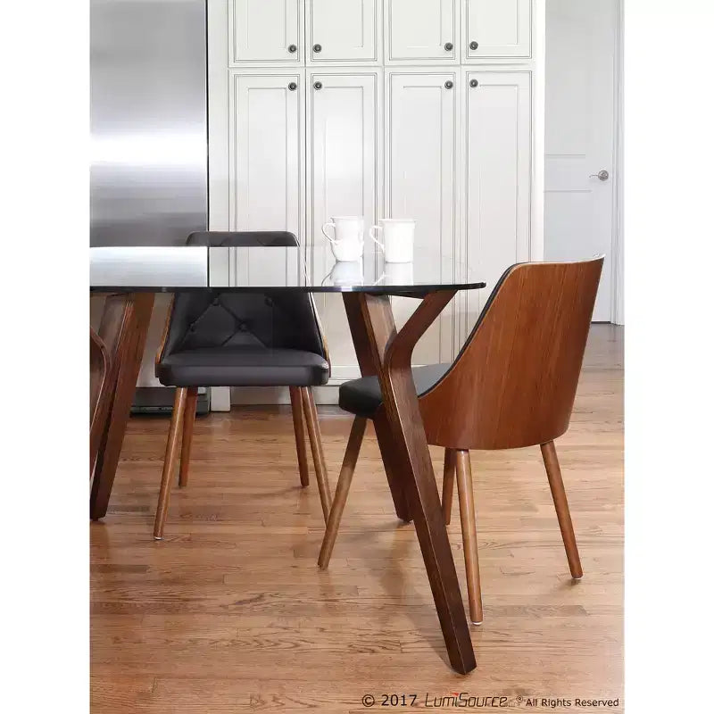 Chaise de salle à manger moderne en noyer de style médiéval